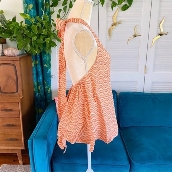 Urban Outfitters | Sand Dollar Romper Assorted Wavy Groovy Pink 70s Style New - Picture 7 of 15